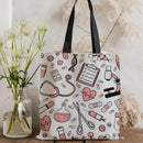 Bolsa de Ombro de Lona com Estampa Dupla Face para Enfermeiras, Bolsa de Compras Moderna, Bolsas de Presente - Promoção Quente