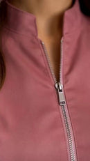 Jaleco Feminino Gabardine Manga Longa Gola Profissional Enfermagem Dentista Médica Estética Farmácia Veterinária