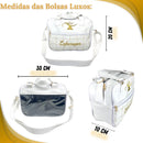 Bolsa Enfermagem Luxo com Eletrocardiograma Bordado - Alça Transversal e Zíper